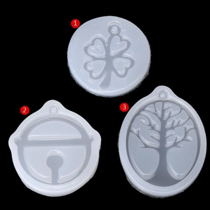 Shiny Glossy Tree Frame Keychain Silicone Epoxy Resin Mold DIY Earrings Pendant Jewelry for Birthday Gift Craft
