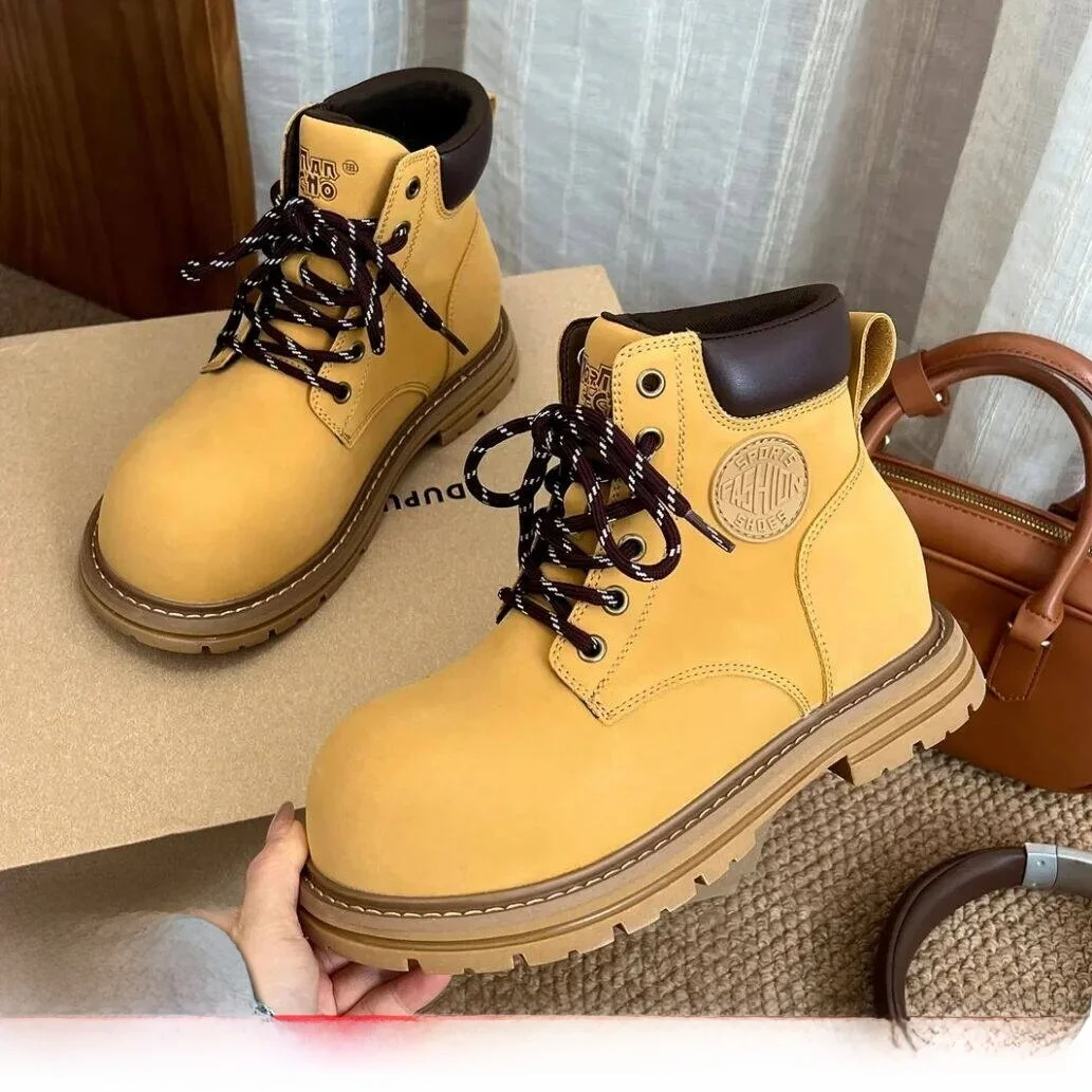 

Women's High Top Boots Waterproof Leather Thi Bot Anti-Slip ort Boots Increased Height Several Pairs Must-Have
