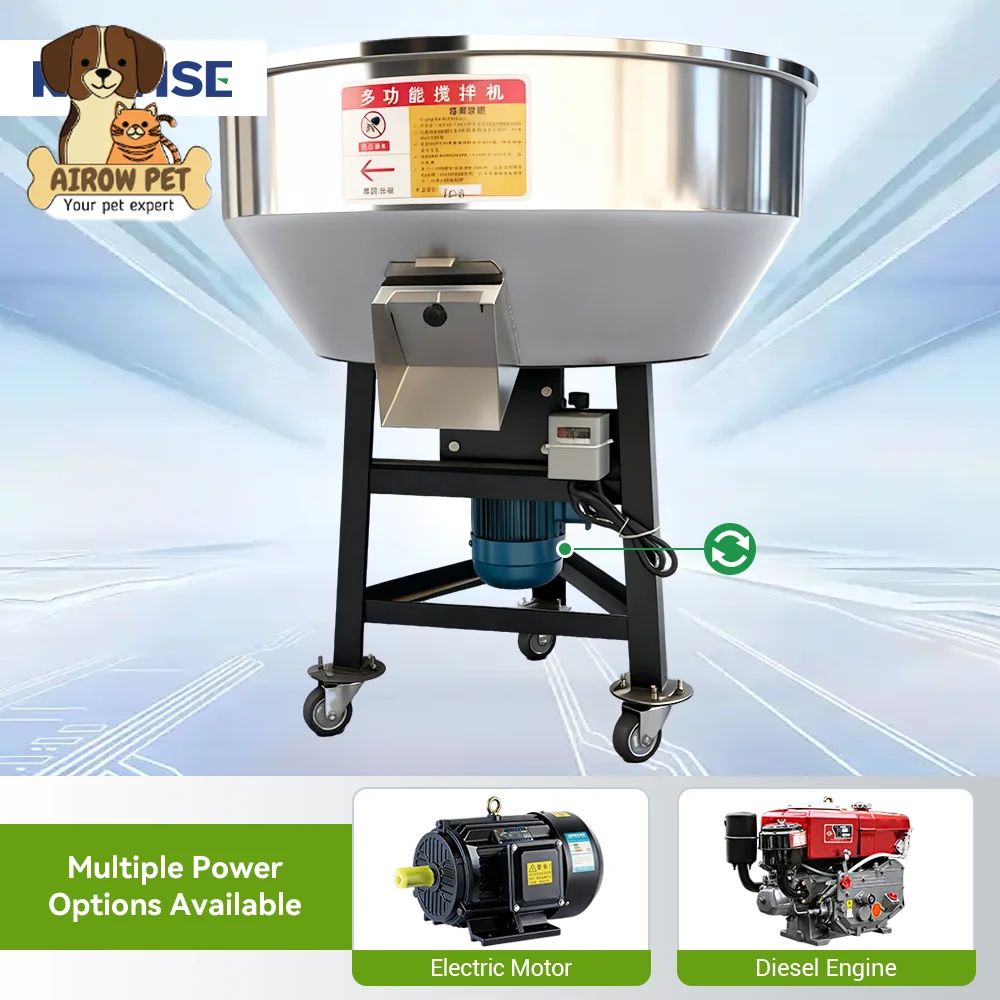 AIROW Feed Mixer Machine for Corn Meal, Grain Powder and Animal Feed Premix with Electric Diesel Options