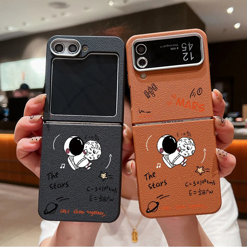 حافظة لهاتف سامسونج جالاكسي Z Flip7 FE Flip 7 6 5 4 3 5G نسيج جلدي غطاء قابل للطي من البولي يوريثان لهاتف سامسونج Z Flip6 Flip5