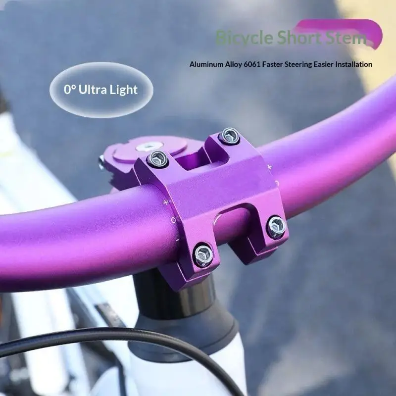 Cycling Short Stem For Bicycle, 31.8MM Handlebar Bridge, High-Durability 6061 Aluminum Alloy Mountain Bike Accessory 1PC