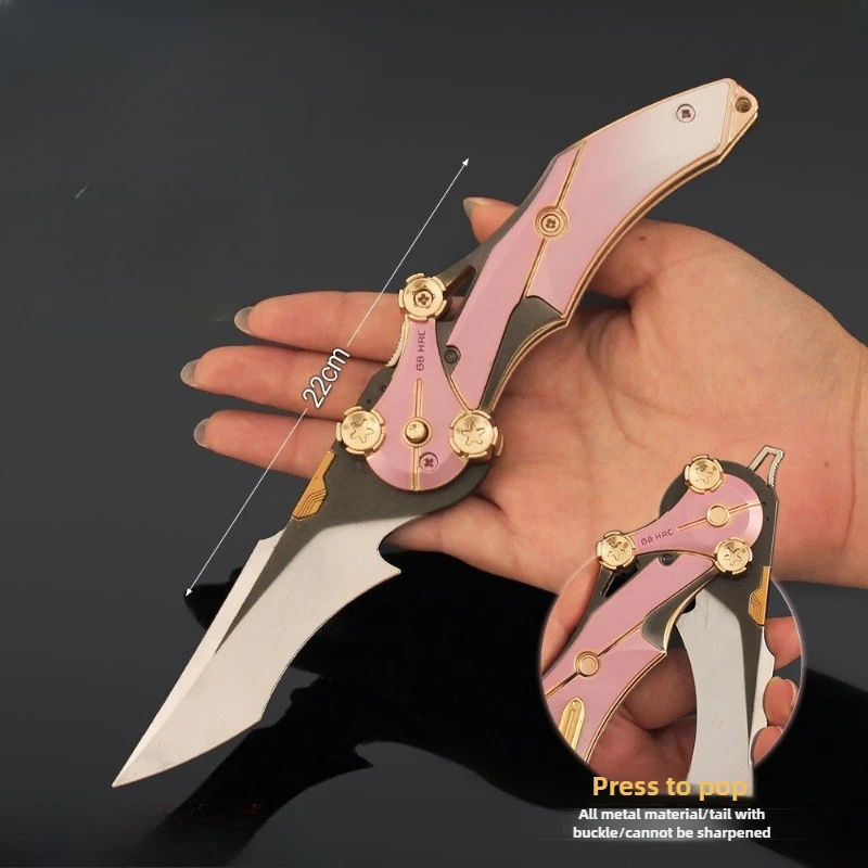 22 cm/8,66 pulgadas Delta acción plegable misericordia hoja juego periféricos juguetes cuchillo pelador arma de Metal modelo artesanía ornamento niño juguete para regalo