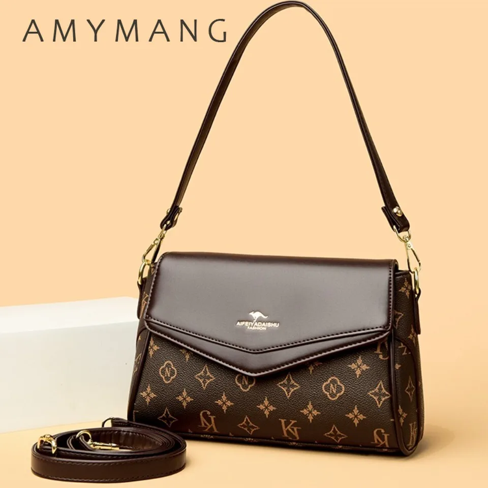 

High Quality Old Flower Sac PU Leather Crossbody Shoulder Bag for Women Mother Design Pattern Casual Daily Use Casual Tote Bag