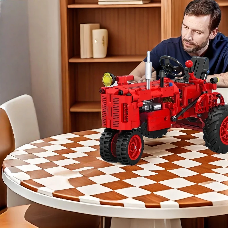 مجموعة مكعبات بناء الجرار، مجموعة بناء نموذج المركبات التعليمية، مصنوعة من بلاستيك ABS. إنه أيضًا زخرفة زخرفية، أ