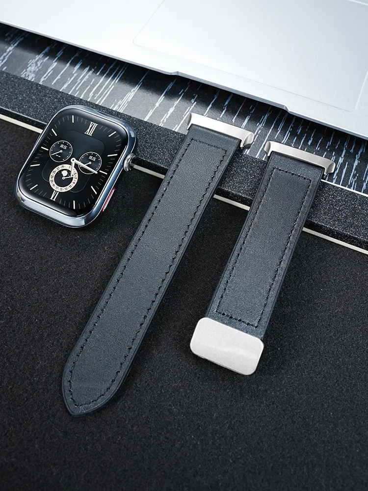 Cinturino in pelle di vacchetta retrò per HUAWEI WATCH D2 Cinturino per orologio in vera pelle a sgancio rapido Bracciale da polso con fibbia pieghevole magnetica da uomo