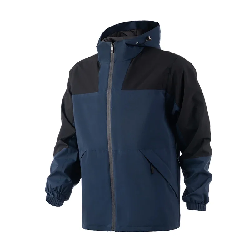 Chaqueta cortavientos con capucha para hombre, gabardinas de gran tamaño 2XL 3XL 4XL de talla grande, Bomber negro impermeable para acampar, Softshell fino y suelto