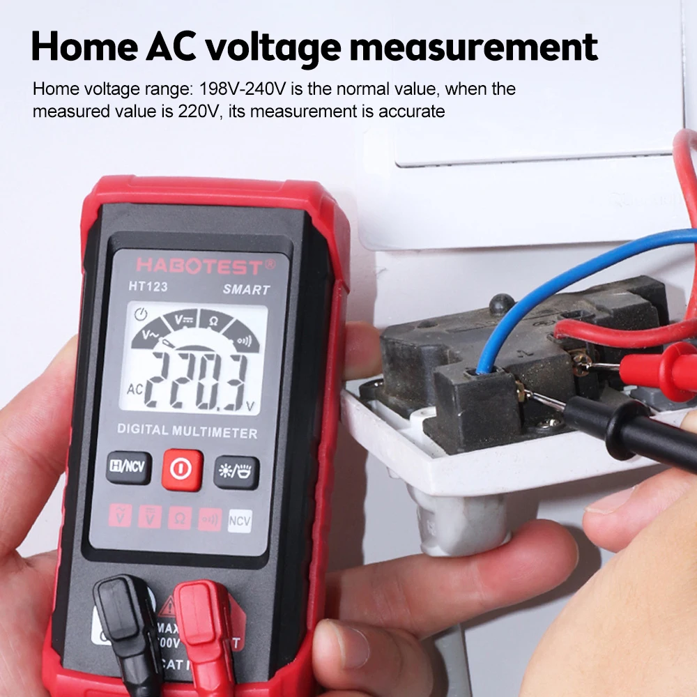 Digital Multimeter AC DC NCV Smart Multimeter Tester Multimetro Ohm Voltage Meter Auto Range 600V Profesional Electrician Tester