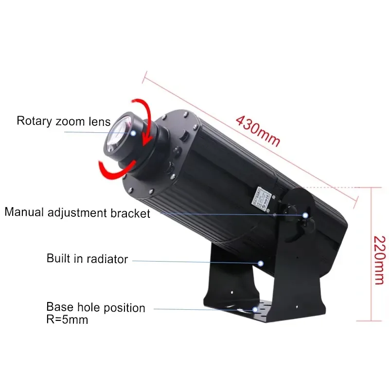 Yufan 200w Gobo Projector Outdoor Wall Building Rotating logo Display Ip65 Waterproof Facade Advertising Light view 3