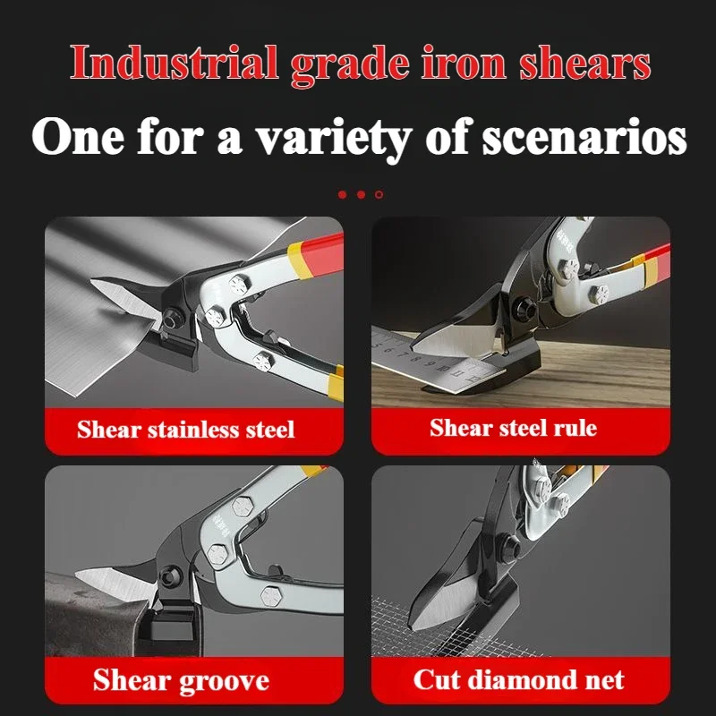 Industrial Iron Scissors, Multi-Use Metal Shears for Cutting Plates, Aviation Keel & Gusset Wire