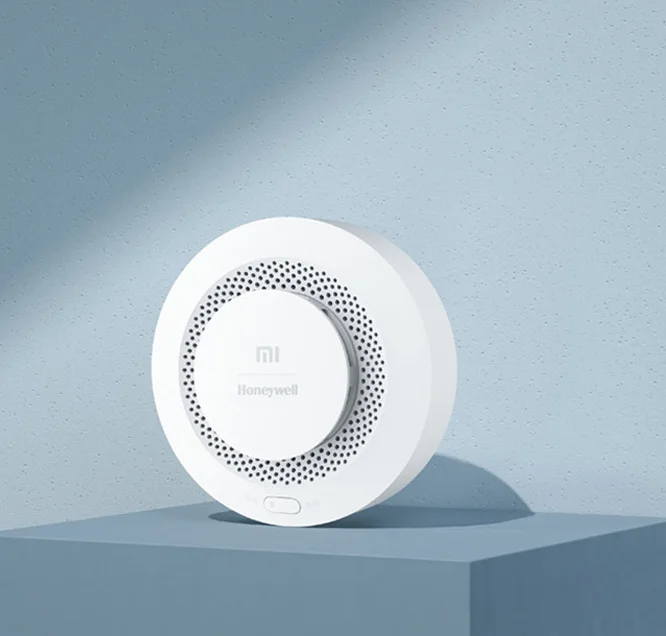 Xiaomi mijia-sensor de incêndio madeira, detector de incêndio, sensor sonoro, visual de fumaça, controle remoto pelo app mi home