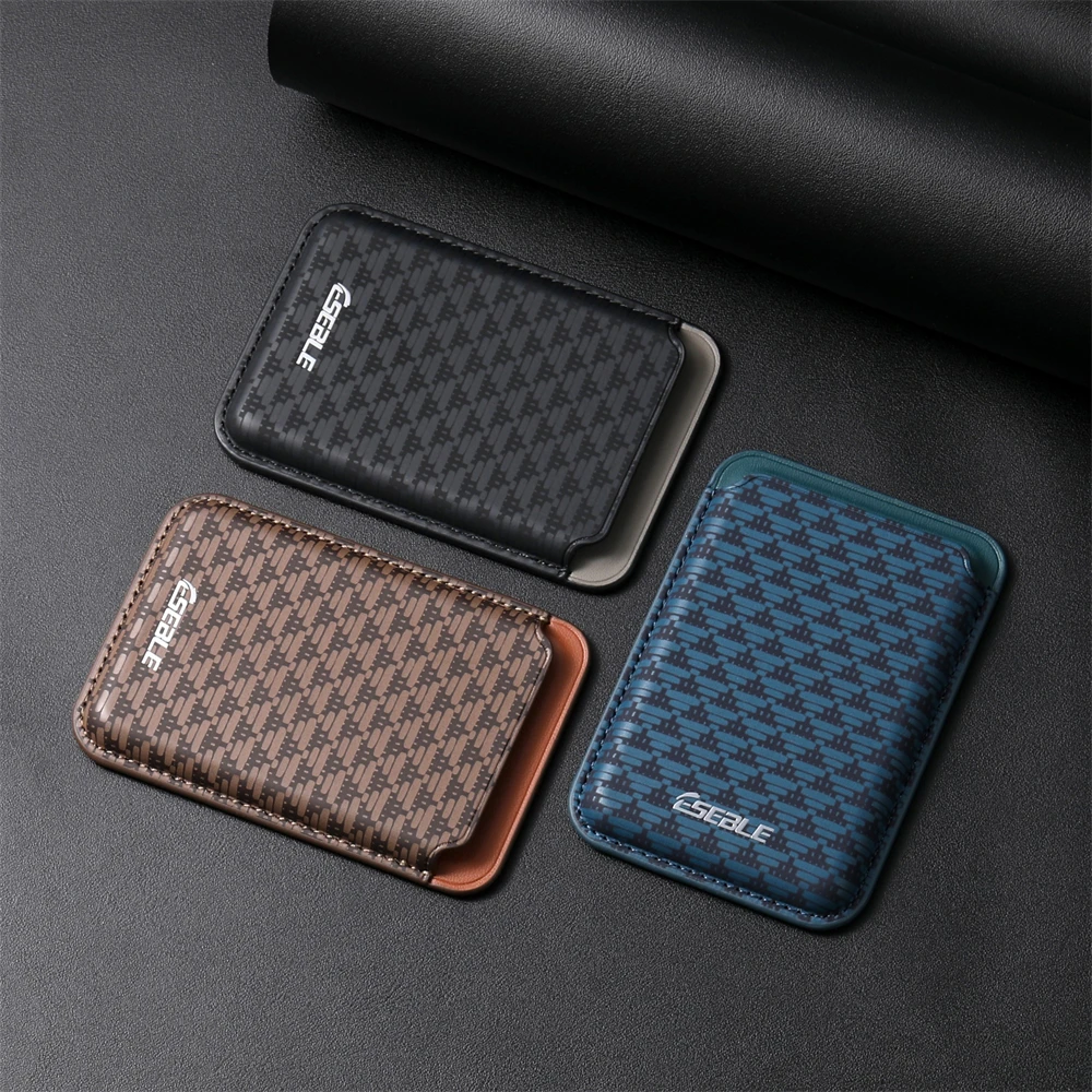 Pyramid Triangle Texture Magnetic Card Wallet for iPhone 18 17 16 15 Pro Max Samsung S26 S25 Ultra Plus Strong Magnet Bag Holder