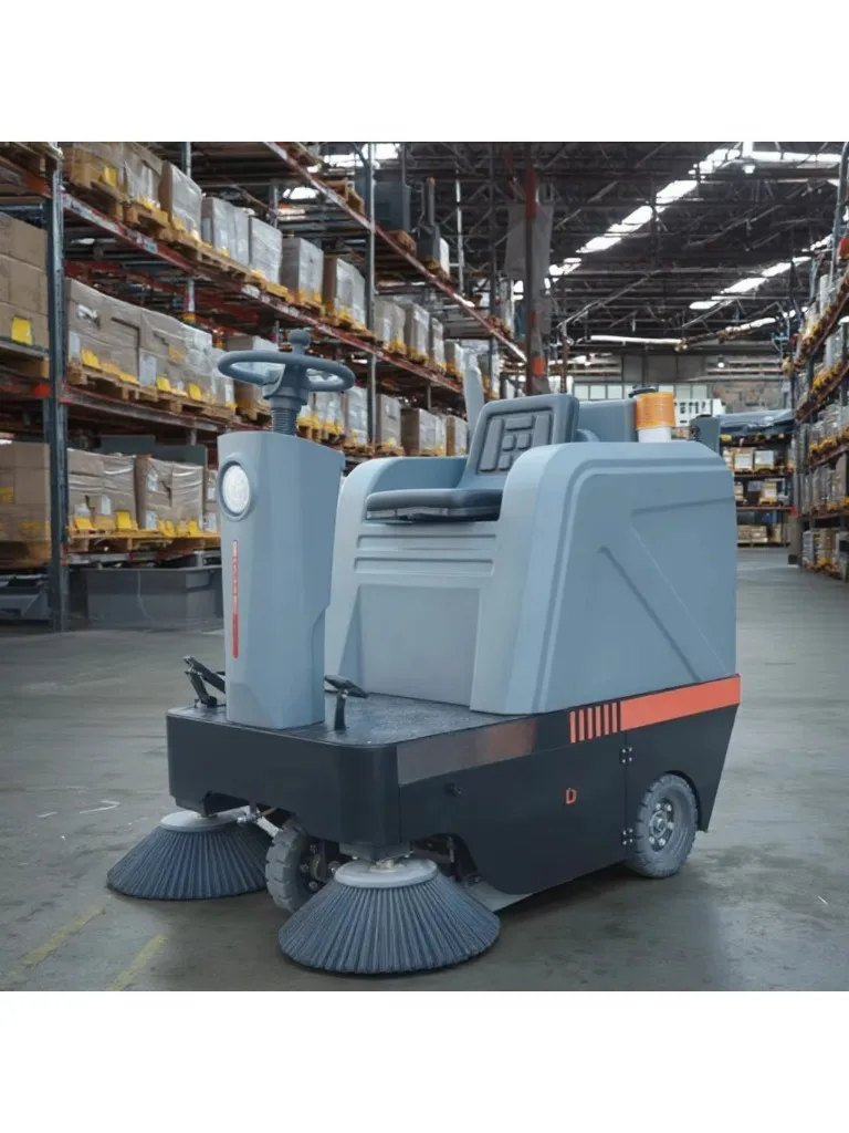 Ride-On Self-Propelled Electric Sweeper Truck Industrial Cleaner with Dust Collection Rechargeable Battery