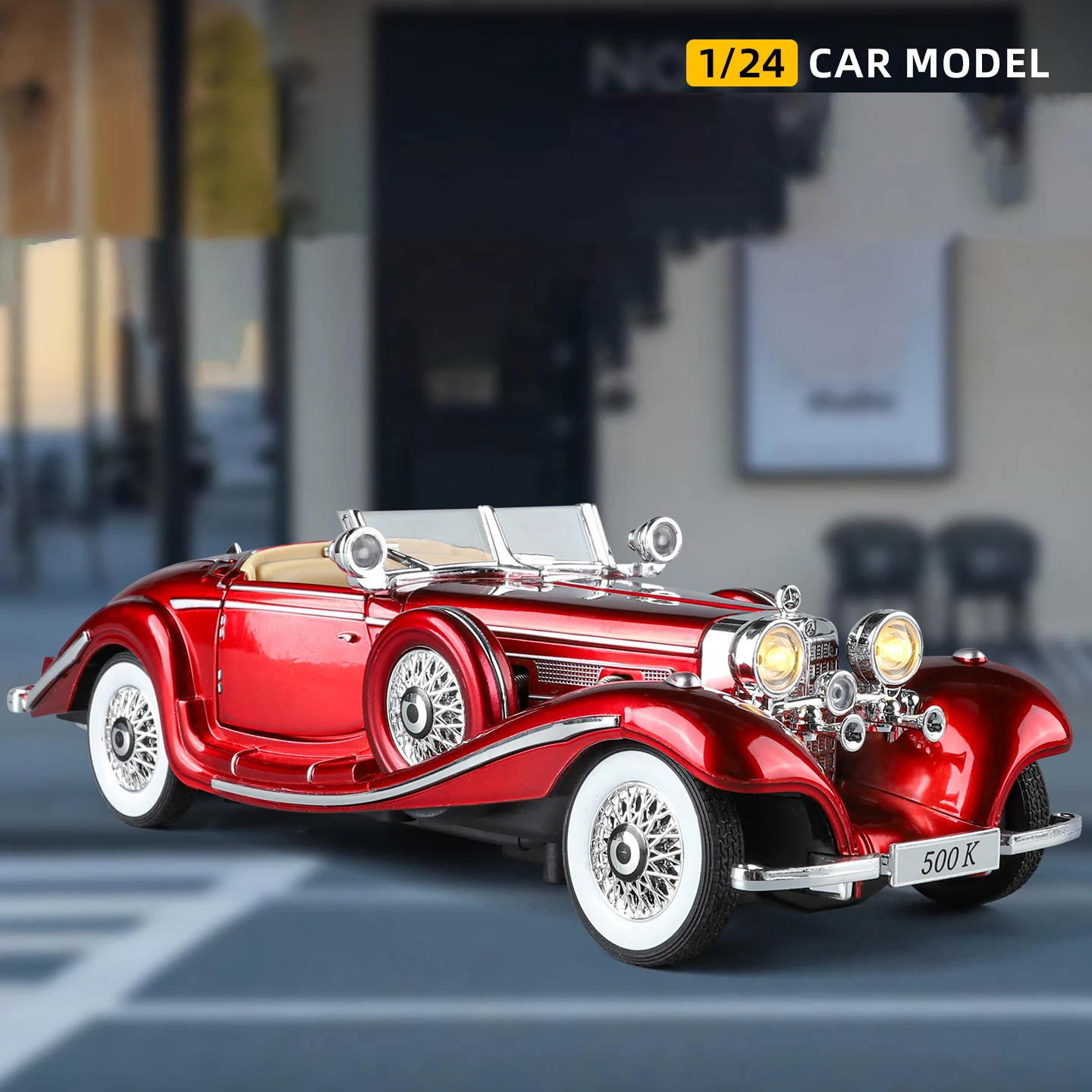 

Classic 500K car model 1:24 alloy simulation vintage classic car model decoration gift toy car boy gift