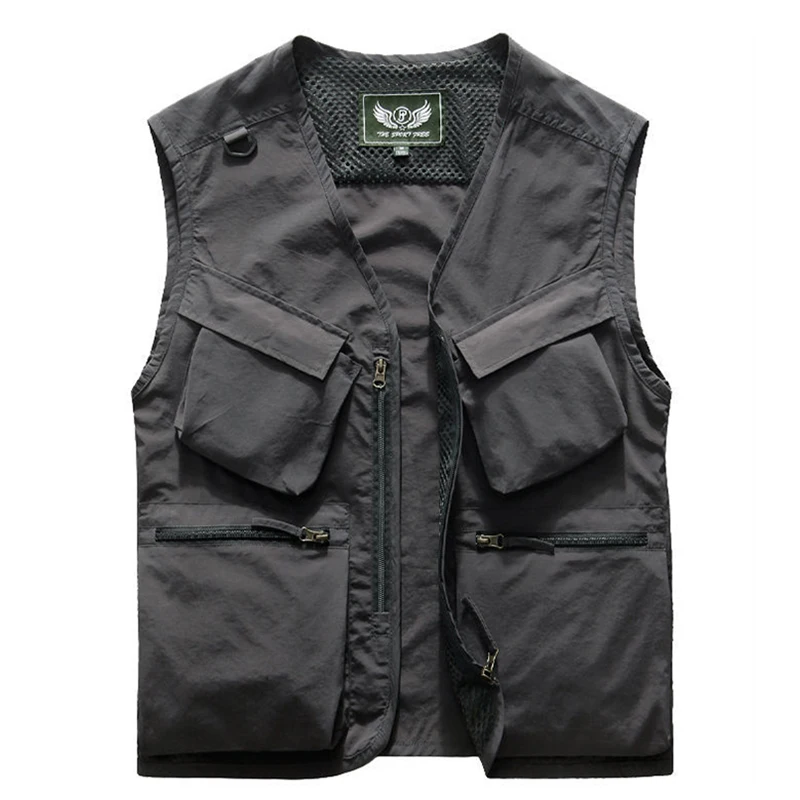

Men Multi Pocket Fishing Vests Quick Breathable Outdoor Mesh Jackets Photography Hiking Vest Outdoor Sport Men Breathable Vest