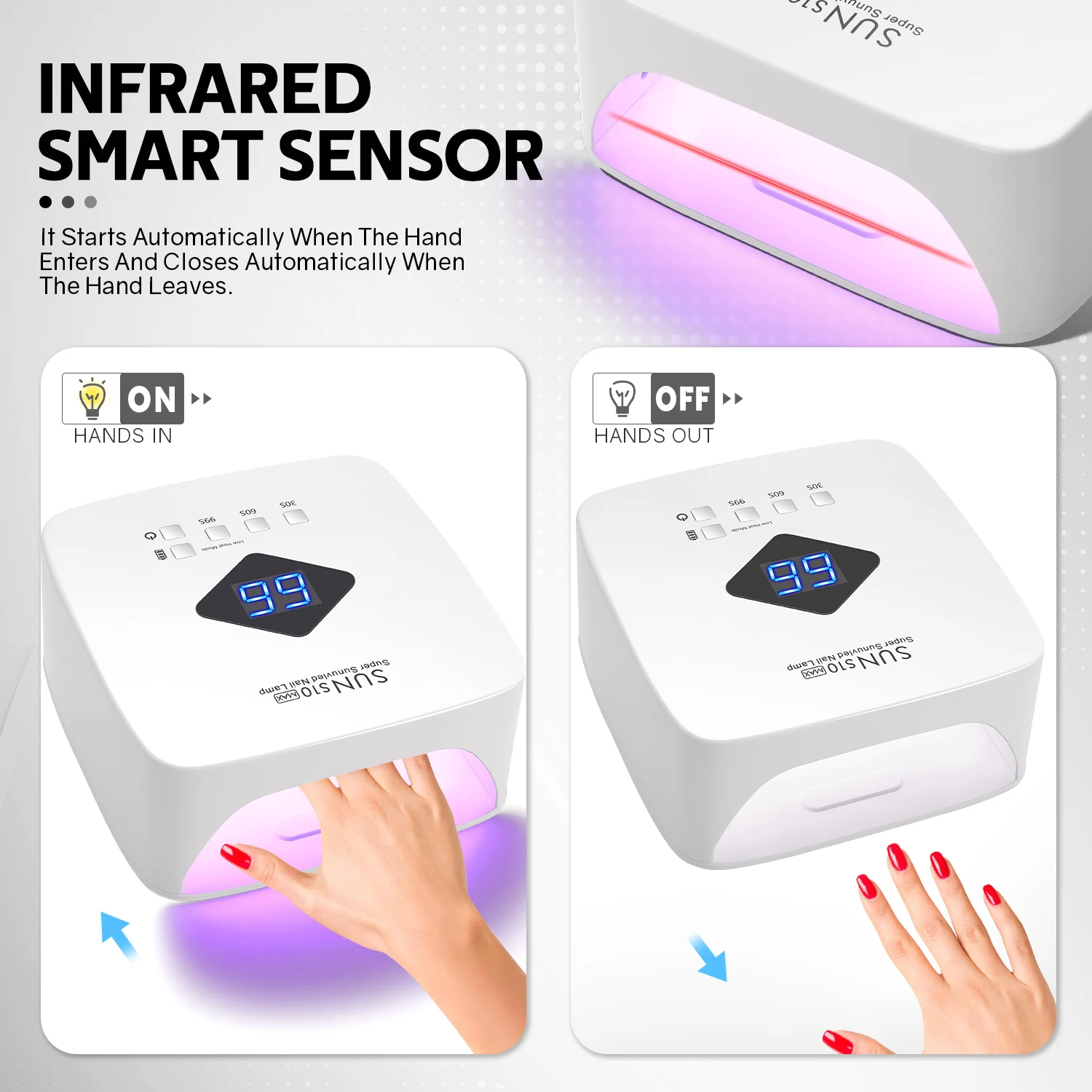 مصباح أظافر LED بالأشعة فوق البنفسجية قابل لإعادة الشحن ، مجفف أظافر لاسلكي ، 3 إعدادات مؤقت ، تحكم باللمس ، مستشعر تلقائي لجميع الجل ، علاج سريع ، way W