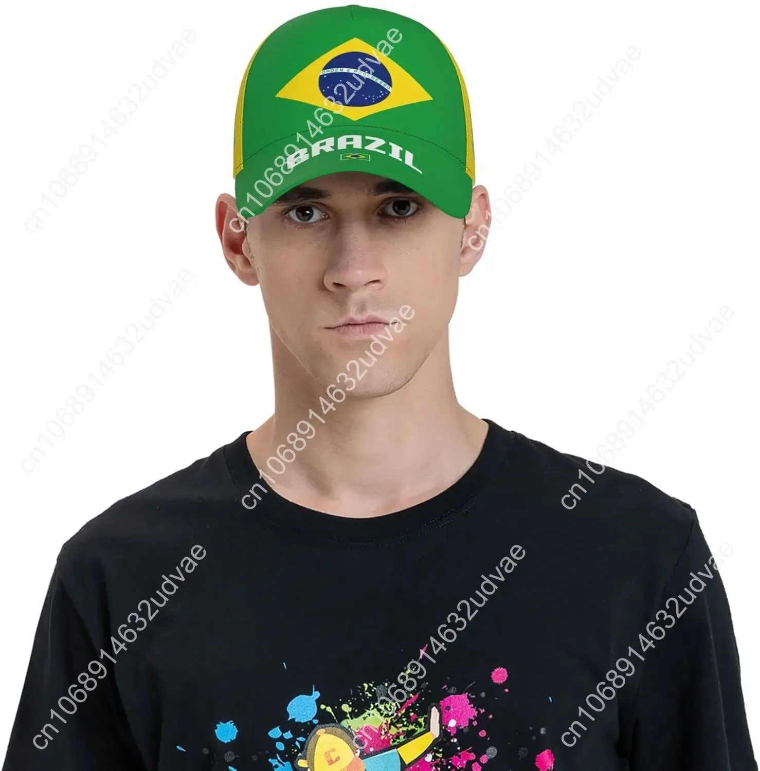 Topi Bisbol Brasil Keren Bendera Brasil Topi Patriotik Sepak Bola Uniseks Dewasa Cetak Penuh 3D Topi Patriotik Sepak Bola