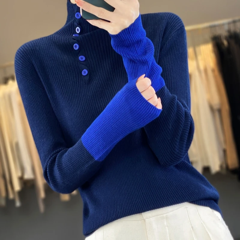 2023 New Cashmere Sweater Women turtleneck Cashmere Sweater    Autumn and Winter Long Sleeve Cashmere Sweater Women