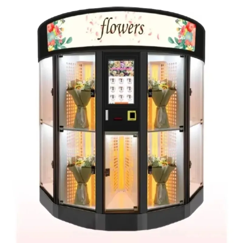 Intelligent Floral Vending Machine For Supermarkets With Digital Touchscreen And Remote Monitoring