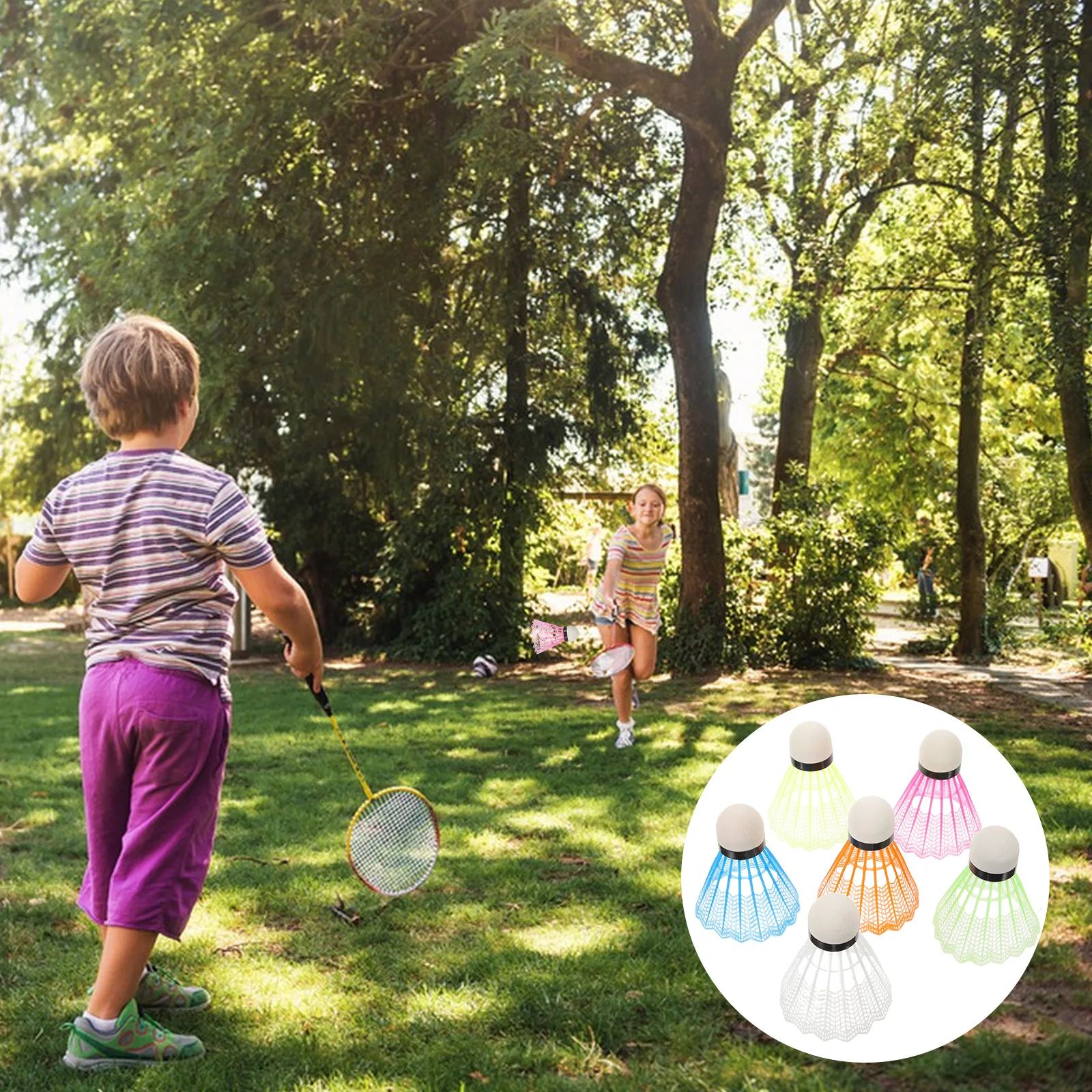 

Пластиковые легкие воланы для бадминтона, красочные детские воланы для детей