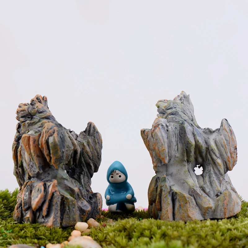 

10pcs Resin Rockery Stone Statue for Microlandscape Decoration DIY Scene Statue Bonsai Decor Fairy Garden Micro Landscape Crafts