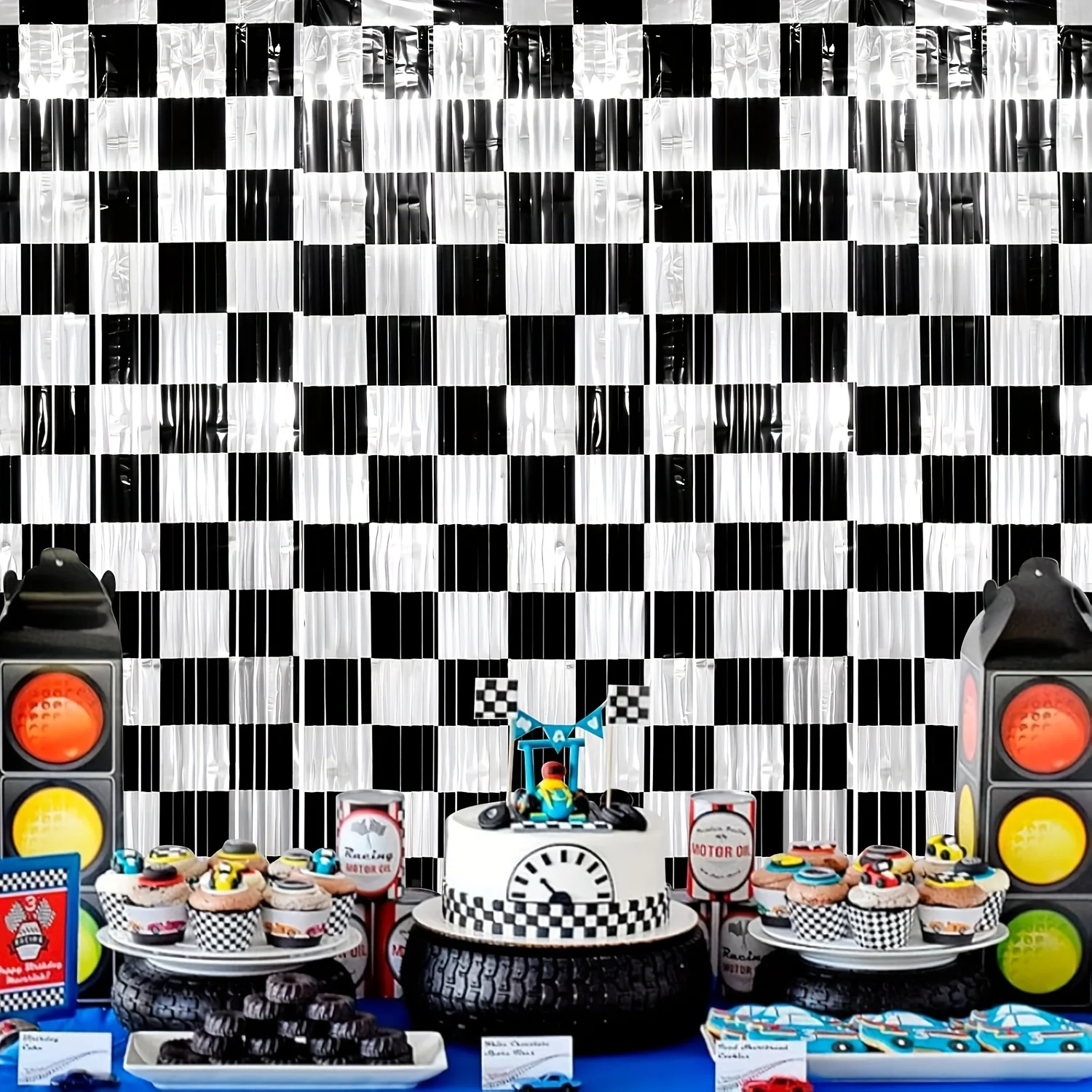 레이싱카 포일 프린지 스트리머 3개 세트 (빨강, 검정 - Lighting Mcqueen Decor 리뷰 및 가격