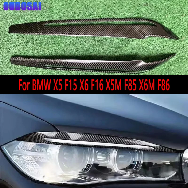 

For BMW X5 F15 X6 F16 X5M F85 X6M F86 Carbon fiber lamp eyebrow front headlight eyebrow sticker decoration body kit