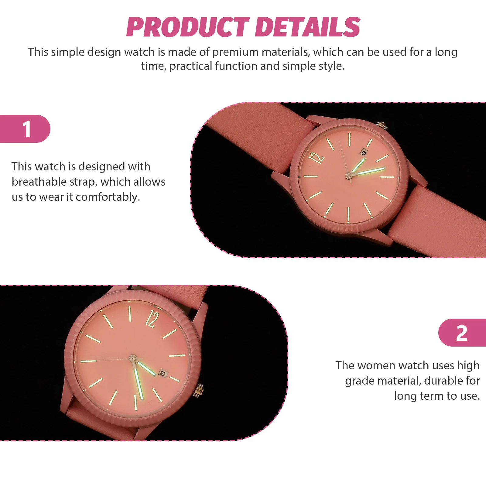 

Waterproof Luminous Quartz Watch Ladies Fashion Accessories Tiny Vintage Calendar Wristwatch for Women Stylish Casual Breathing