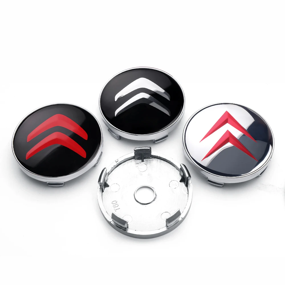 4 szt. 56/60MM Dekielki na felgi samochodowe do Citroen C3 C4 Picasso C4L DS C6 Logo Emblemat Zamiennik Pokrywa Piasty Felgi Akcesoria Tuningowe