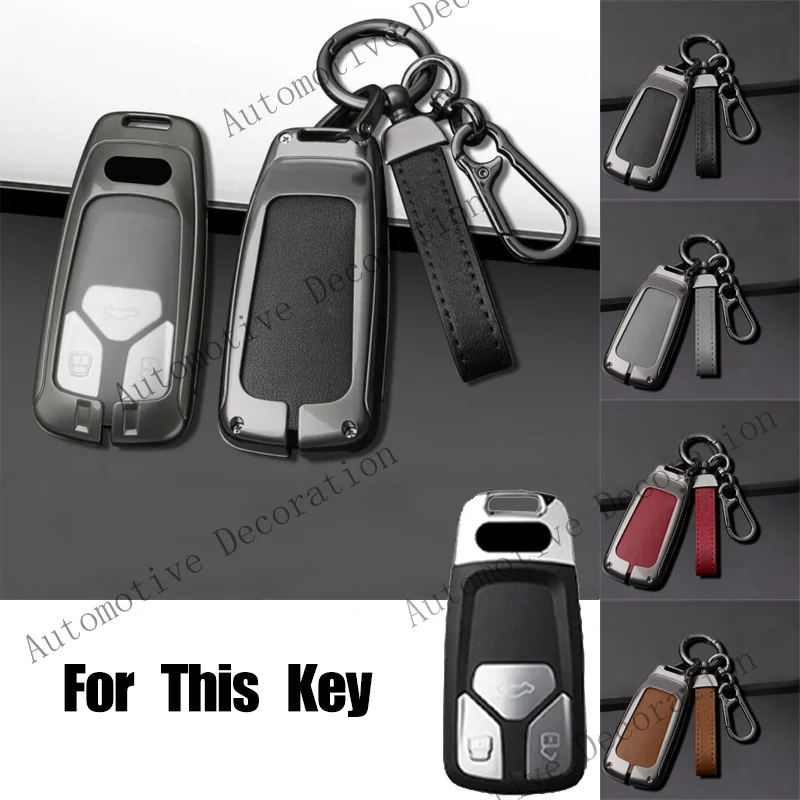 Z+ Zinc Alloy TPU Leather Car Key Fob Case Cover For Audi Q5 Q7 S5 SQ5 A4 A5 S4 TT