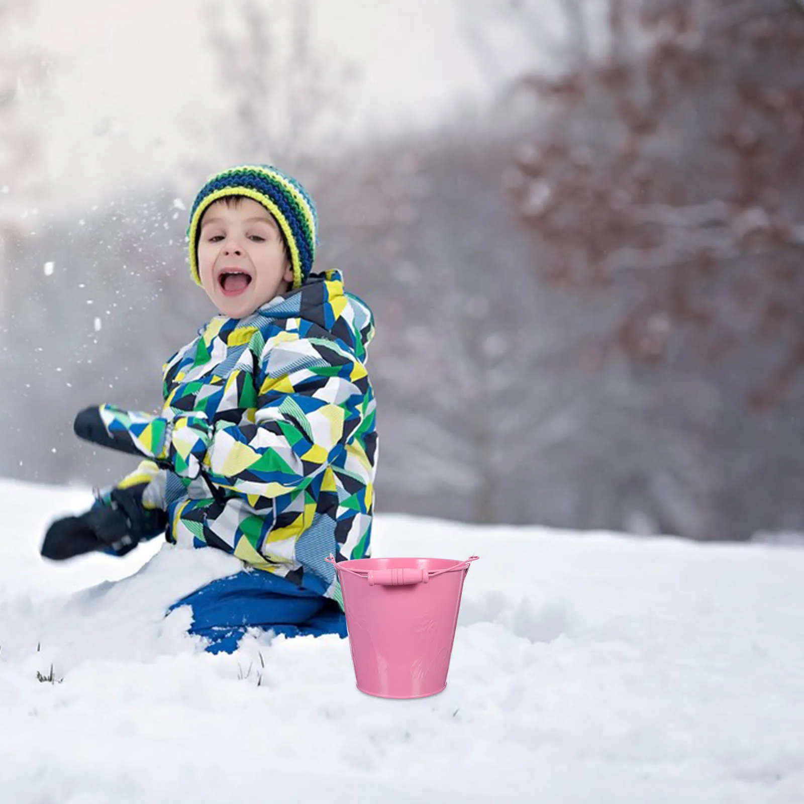 مجموعة دلو الشاطئ الصغيرة للأطفال مكونة من 4 قطع، دلو شاطئ متين وخفيف الوزن ووقت لعب ممتع هدية للأطفال #3