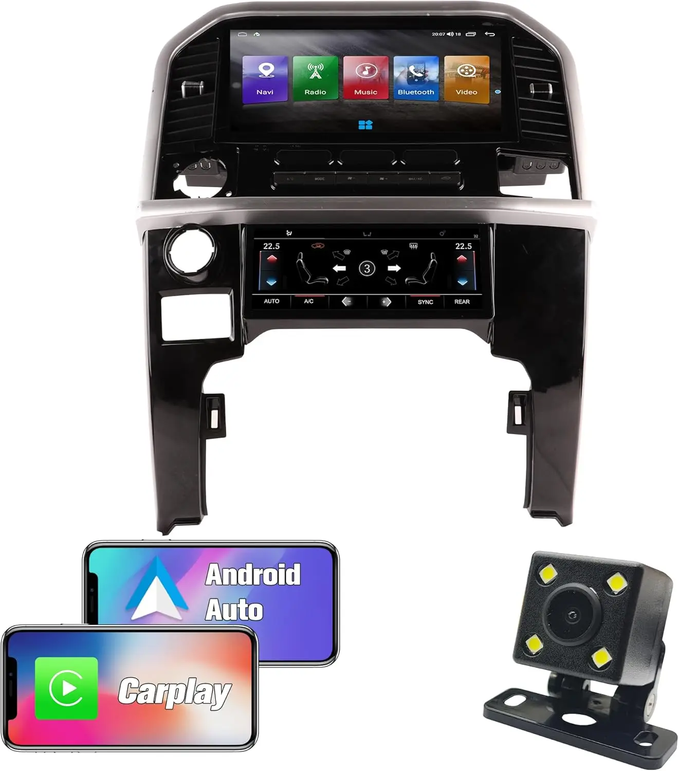 Autoraido & AC Screen for Ford Raptor F150 2015-2019, 13.3 in  Receivers Car Radio Touchscreen Car Stereo with Wireless CARPLAY