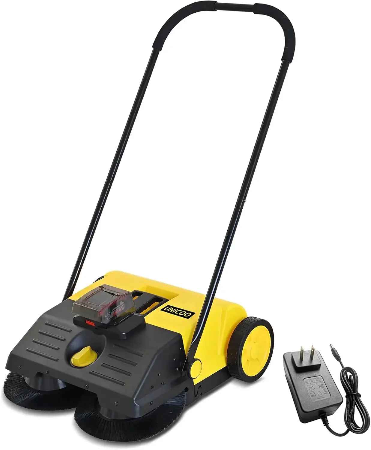 Hand Push Sweeper - Battery Powered Floor Sweeper, Walk Behind Floor Sweeper, Efficient Push Sweeper for Indoor