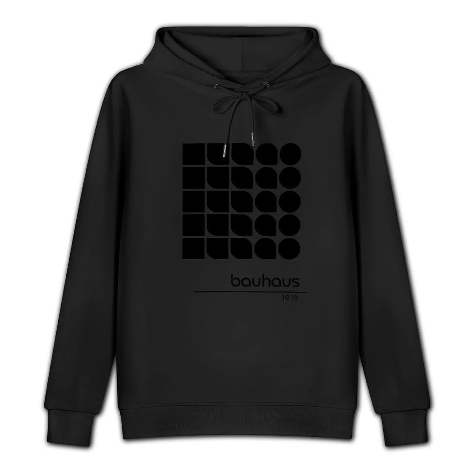 Bauhaus 1919 Geometric Shape Typeface Poster Black and White Pullover Hoodie blouse men's coat aesthetic clothing new hooded tee