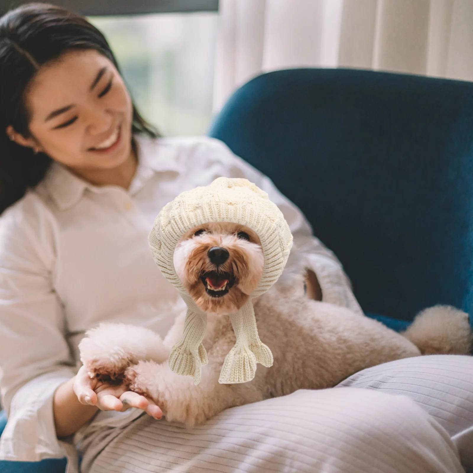 

Warm Wool Hat Cute Knitted Hats for Pets Scarf Lining Interesting Dog Yarn Beanie