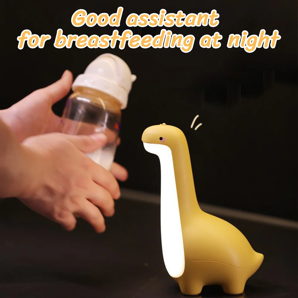 Long Necked Dinosaur Light USB Charging Soft Light With Sleeping Light Children\'s Cartoon Bedside Feeding LED Cute Night Light