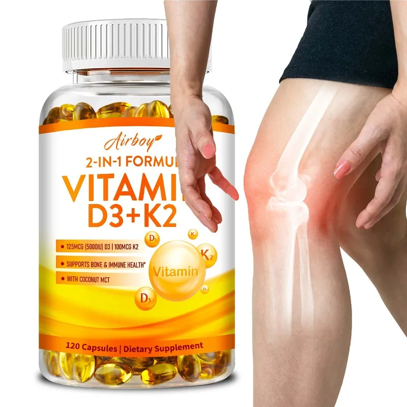 

Vitamin D3 K2 with Coconut Oil - Supports Joint Flexibility, Bone Density, Promotes Joint, Heart and Brain Health, Immune Health