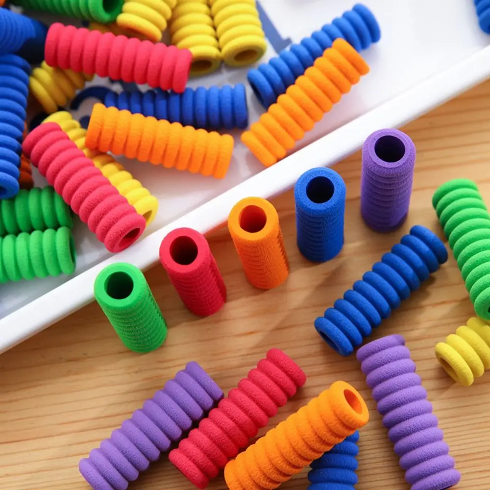 10pcs Hand Protection Sponge Pen Gripper Ergonomic Soft Texture Anti-slip Pen Grip Pen Sleeve School Office
