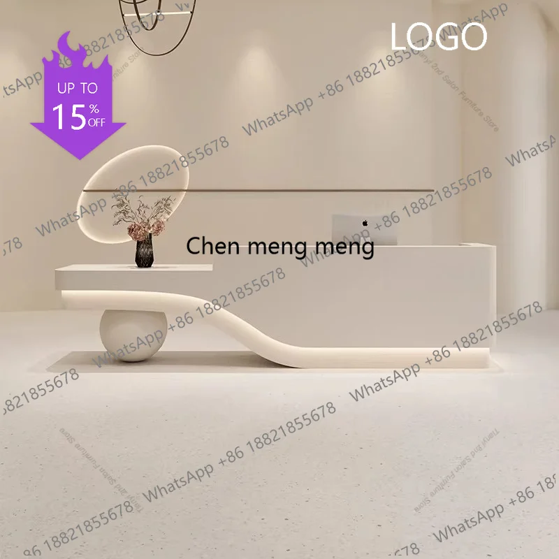 

D5556 Nordic Beauty Salon Cashier Counter Modern Design Clothing Store Counter Creative Company Reception Desk Office Furniture