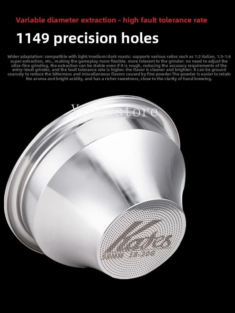 Coffee powder bowl Precision 58mm bottomless handle slow flow powder bowl Italian concentrated extraction variable diameter