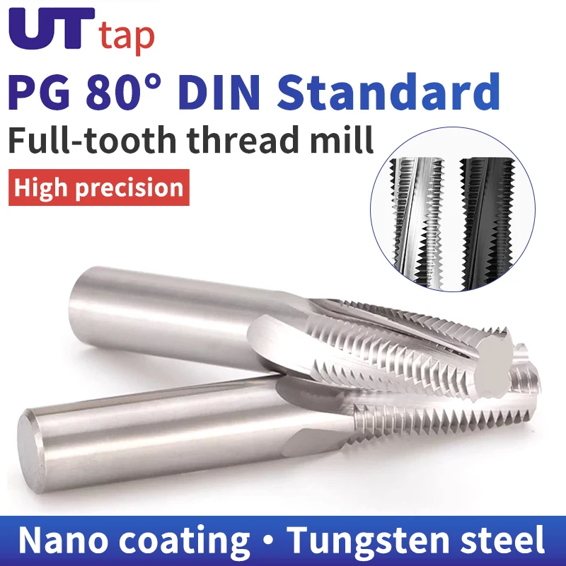 

UT TAP DIN Standard PG 80° Carbide Tungsten Steel Full Thread Milling cutter PG7 9 11 13.5 16 21 29 36 42 48 mills cut