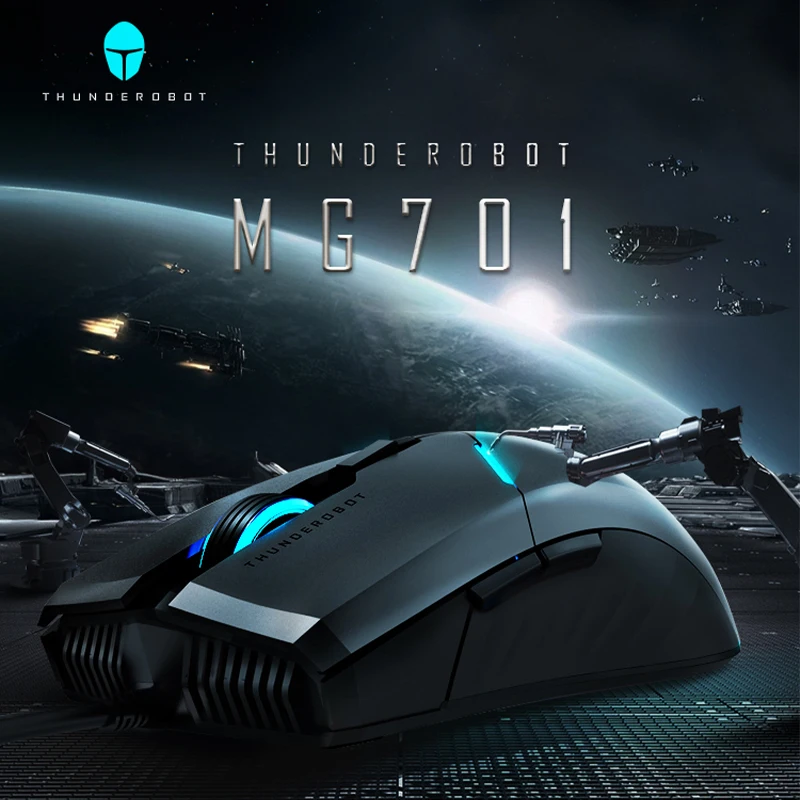 

Игровая мышь Thunderobot MG701 PAW3519, 4200 точек на дюйм, 1000 Гц, скорость опрокидывания, верхняя подсветка, проводная игровая мышь для ноутбука, ПК, геймера