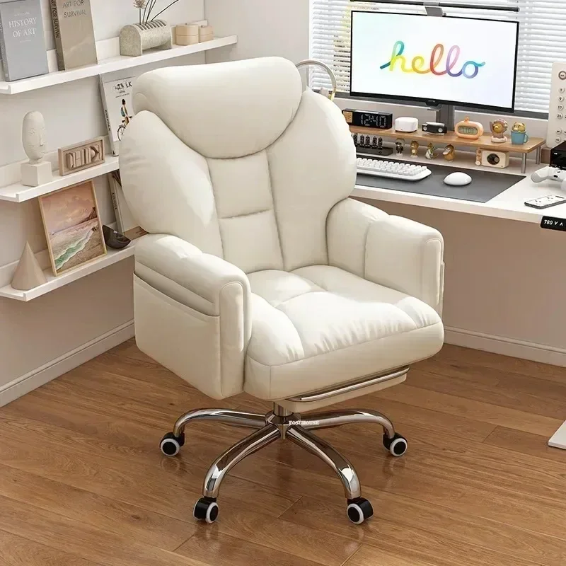 Swivel Soft Gaming Chairs Comfortable Aesthetic Gamer Leisure Desk Chair Nordic Office Chair Home Office Furniture n