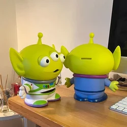 Disney Toy Story Alien Buzz Lightyear Anime Figure Creative Cartoon Cross-dressing Piggy Bank Figure Model Desktop Ornament Gift