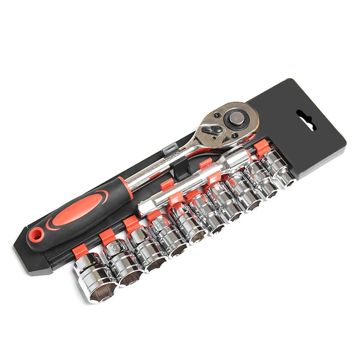 12-Piece Set 3/8 Multifunctional Auto Repair Tool Ratchet Quick Socket Wrench Car Car-Mounted Hardware Box Combination