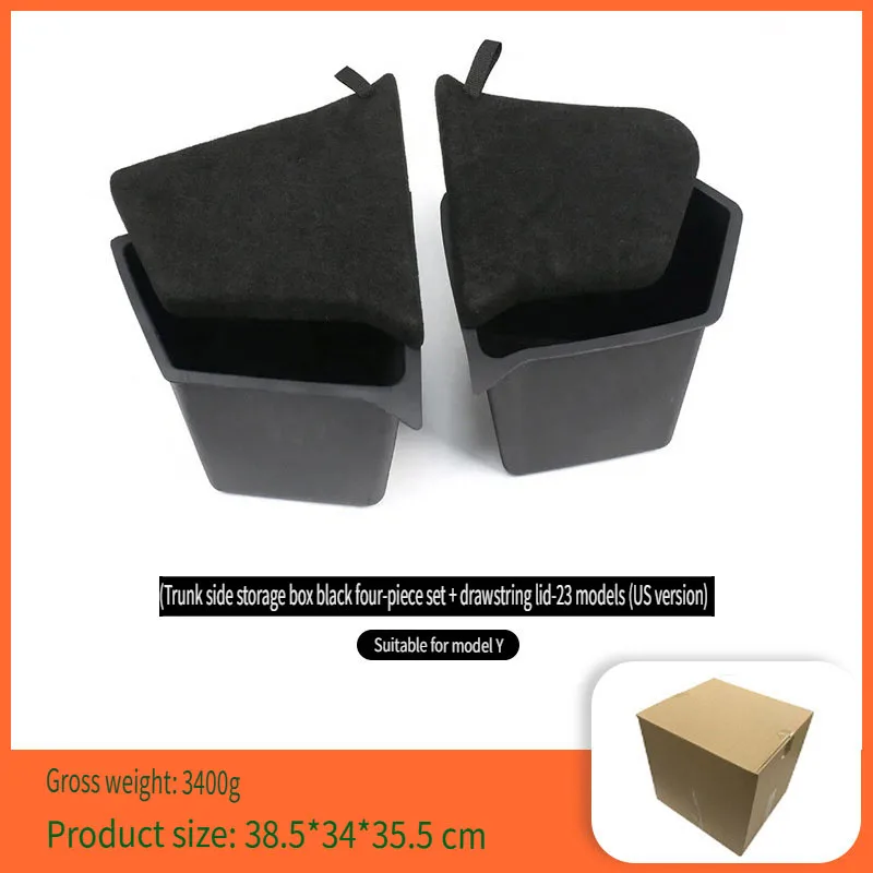 

Trunk Organizer for Tesla Model Y Juniper Launch Refresh 2025 Rear Trunk Storage Bins Side Box Organiser TPE Accessories