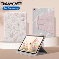 Rotación 360 para Samsung Galaxy TabA9 Plus A8 10,5 Auto Sleep Wake Tab S10 S9FE S7 S8 11P 12,4 13,1 S6 Lite con portalápices