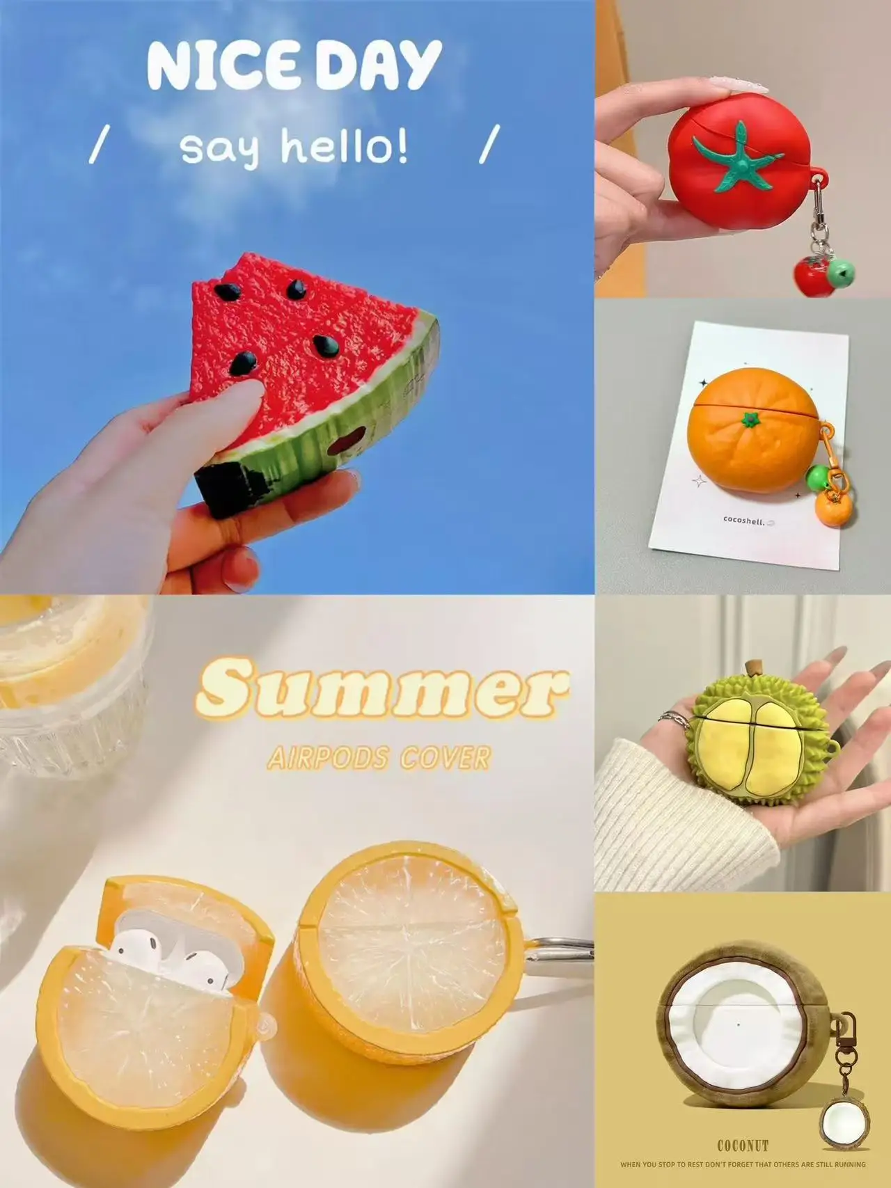 Funda de silicona suave con diseño de sandía 3D para Airpods 4, caja de carga para Airpods 1, 2, 3, Pro3, funda para auriculares inalámbricos.