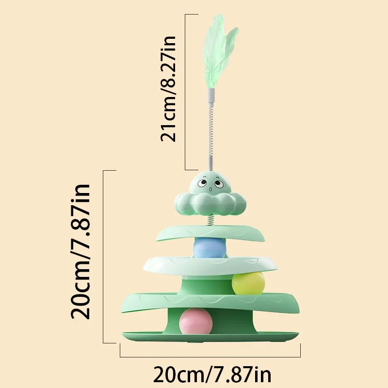 4-Tier Self-Rotating Cat Tower, Interactive Magic Stick Toy for Cat Fun, Smart Training Cat Tree Pet Supplies