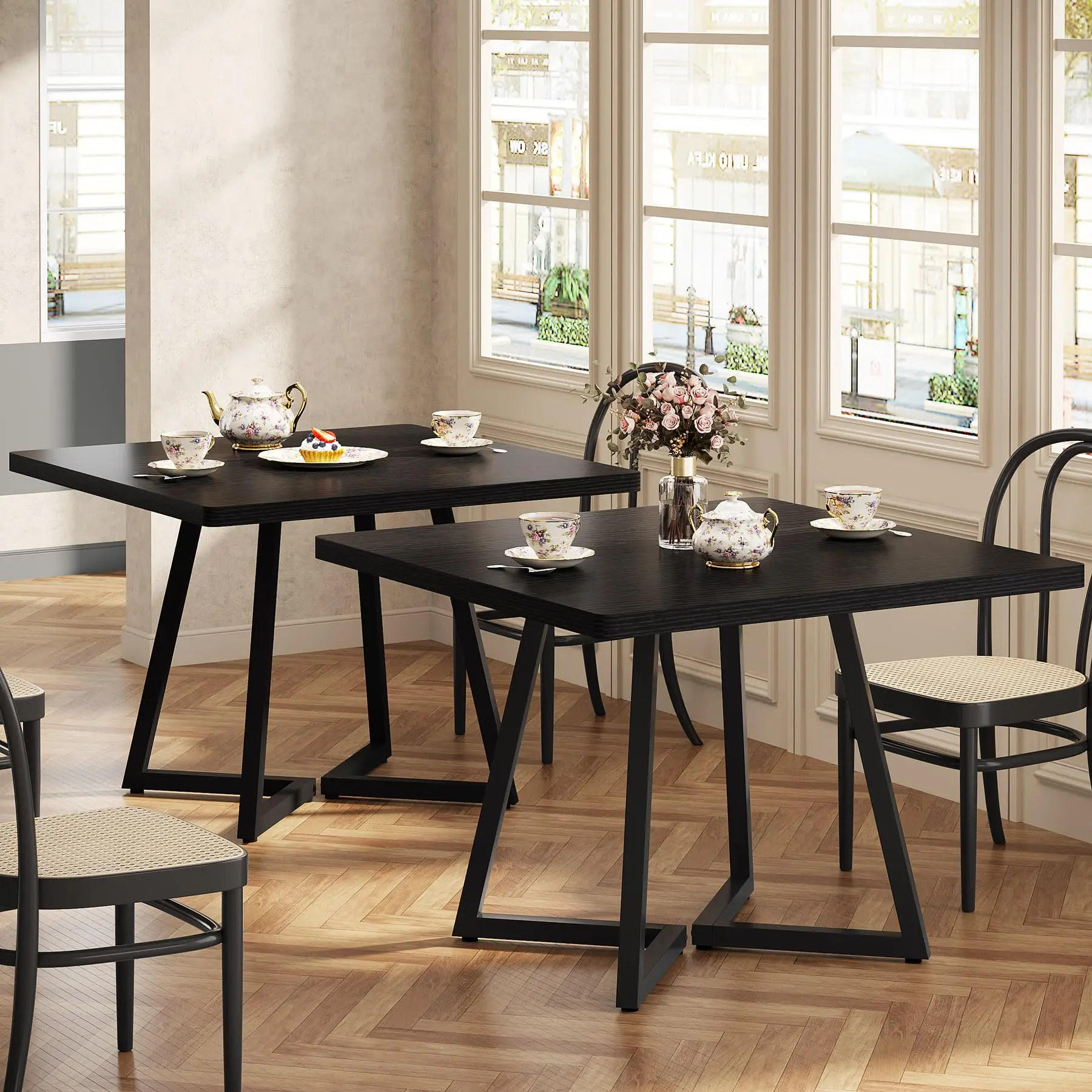 Square Commercial Dining Table Set of 4, 31.5