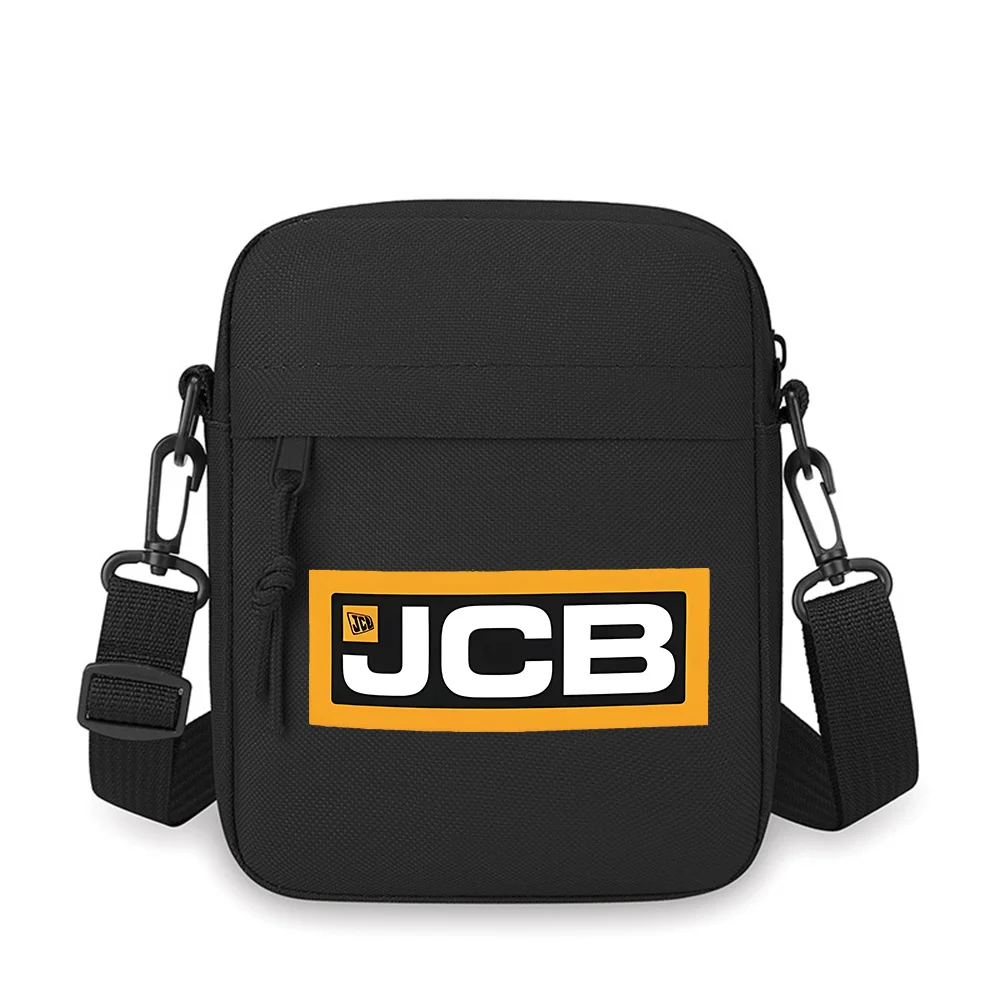 

JCB white letters black background Men Crossbody Bag Single Shoulder Women Cartoon Anime Film Printing Design Unisex